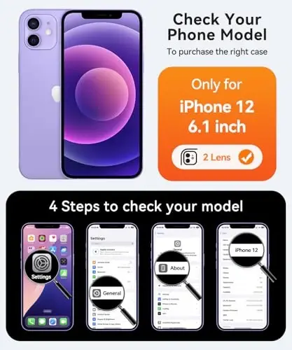 CANSHN Magnetic Compatible with iPhone 12 Case, Upgraded [Full Camera Protection] [Compatible with Magsafe] [Translucent Matte] Shockproof Protective Phone Case Cover 6.1 Inch - Deep Purple - CANSHN (1)