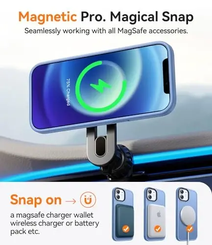 CANSHN Magnetic Compatible with iPhone 12 Case/iPhone 12 Pro Case [Compatible with Magsafe] [Translucent Matte] Slim Thin Shockproof Protective Bumper Cover Phone Case 6.1 Inch - Sky Blue - 2