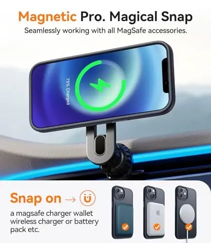 CANSHN Magnetic Compatible with iPhone 12 Case/iPhone 12 Pro Case [Compatible with Magsafe] [Translucent Matte] Slim Thin Shockproof Protective Bumper Cover Phone Case 6.1 Inch - Black - 2