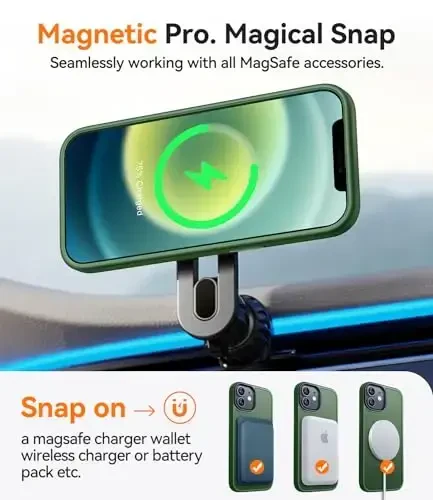 CANSHN Magnetic Compatible with iPhone 12 Case/iPhone 12 Pro Case [Compatible with Magsafe] [Translucent Matte] Slim Thin Shockproof Protective Bumper Cover Phone Case 6.1 Inch - Green - 2