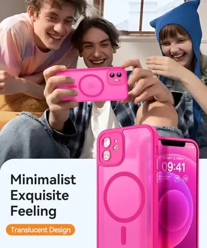 CANSHN Magnetic for iPhone 12 Mini Case, Upgraded [Full Camera Protection] [Compatible with Magsafe] [Translucent Matte] Shockproof Protective Phone Case for iPhone 12 Mini 5.4