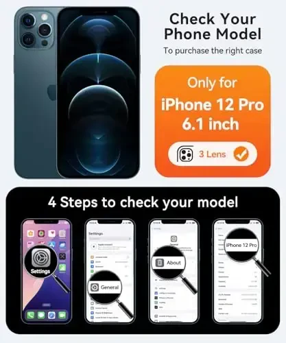 CANSHN iPhone 12 Pro uchun magnit bilan mos keluvchi g‘ilof, yangilangan [To‘liq kamera himoyasi] [Magsafe bilan mos] [Shaffof mat] Zarbalarga chidamli himoya telefon qopqog‘i 6.1 dyuym - To‘q ko‘k - CANSHN (1)