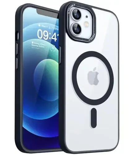 Canshn iPhone 12/12 Pro uchun magnit mos keladigan g'ilof, MagSafe simsiz zaryadlash bilan mos keladi [Sarg'aymaydigan va harbiy standart bo'yicha tushish sinovidan o'tgan] Zarba o'tkazmaydigan bamperli telefon g'iloflari 6.1