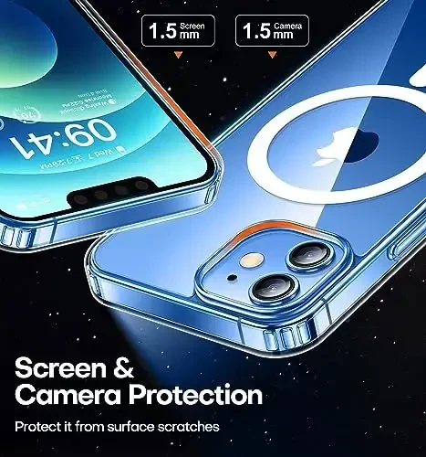 CANSHN iPhone 12/12 Pro uchun magnit moslashuvchan gʻilof, MagSafe simsiz zaryadlash bilan mos [Sarǵaymaydigan va harbiy standartga muvofiq tushish sinovidan oʻtgan] Zarba oʻtkazmaydigan bamperli telefon gʻiloflari 6.1 dyuym - 6
