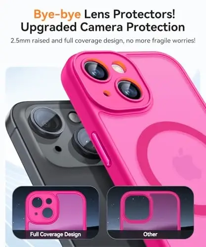 CANSHN Magnetic for iPhone 13 Case, Upgraded [Full Camera Protection] [Compatible with Magsafe] [Translucent Matte] Shockproof Protective Phone Case for iPhone 13 6.1