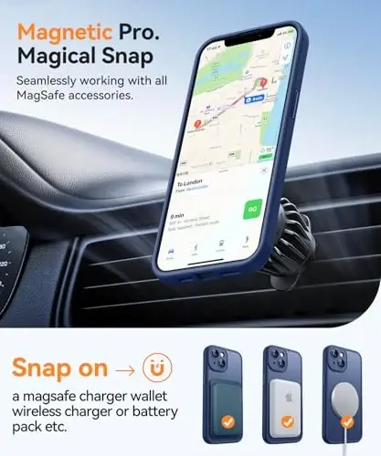 CANSHN Magnetic for iPhone 13 Case, Upgraded [Full Camera Protection] [Compatible with Magsafe] [Translucent Matte] Shockproof Protective Phone Case for iPhone 13 6.1