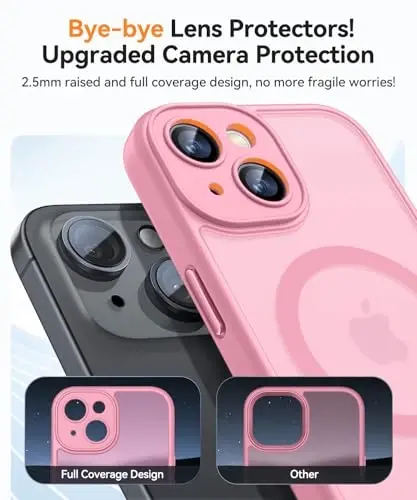 CANSHN Magnetic for iPhone 13 Case, Upgraded [Full Camera Protection] [Compatible with Magsafe] [Translucent Matte] Shockproof Protective Phone Case for iPhone 13 6.1