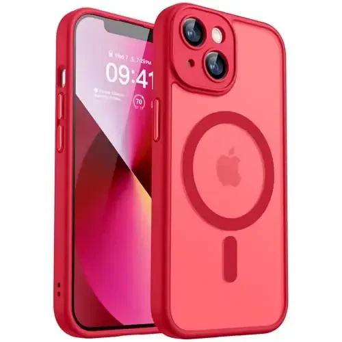 CANSHN Magnetic for iPhone 13 Mini Case, Upgraded [Full Camera Protection] [Compatible with Magsafe] [Translucent Matte] Shockproof Protective Phone Case for iPhone 13 Mini 5.4