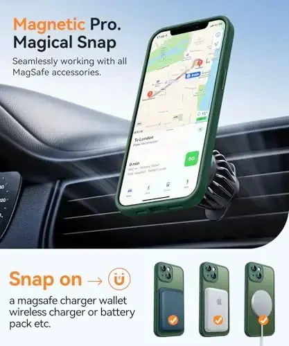 CANSHN Magnetic for iPhone 13 Mini Case, Upgraded [Full Camera Protection] [Compatible with Magsafe] [Translucent Matte] Shockproof Protective Phone Case for iPhone 13 Mini 5.4