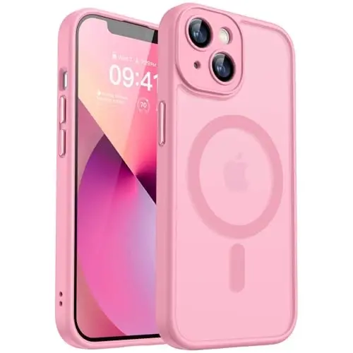 CANSHN Magnetic for iPhone 13 Mini Case, Upgraded [Full Camera Protection] [Compatible with Magsafe] [Translucent Matte] Shockproof Protective Phone Case for iPhone 13 Mini 5.4
