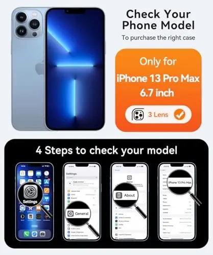 CANSHN Magnetic Compatible with iPhone 13 Pro Max Case, Upgraded [Full Camera Protection] [Compatible with Magsafe] [Translucent Matte] Shockproof Protective Phone Case Cover 6.7 Inch - Black - 8