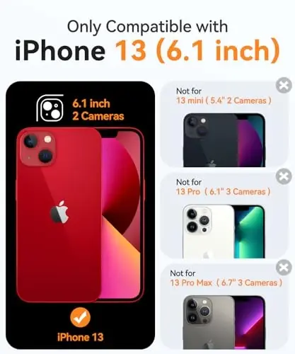 CANSHN iPhone 13 uchun magnit bilan mos keladigan g'ilof, yangilangan [To'liq kamera himoyasi] [Magsafe bilan mos] Sariqlanmaydigan zarbaga chidamli himoya bumper telefon g'ilofi 6.1 dyuym - Shaffof - CANSHN (1)