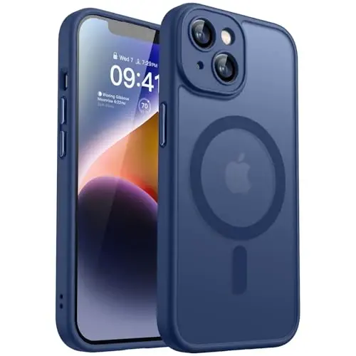 CANSHN Magnetic for iPhone 14 Plus Case, Upgraded [Full Camera Protection] [Compatible with Magsafe] [Translucent Matte] Shockproof Protective Phone Case for iPhone 14 Plus 6.7