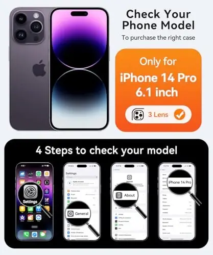 CANSHN Magnetic Compatible with iPhone 14 Pro Case, Upgraded [Full Camera Protection] [Compatible with Magsafe] [Translucent Matte] Shockproof Protective Phone Case Cover 6.1 Inch - Deep Purple - CANSHN (1)