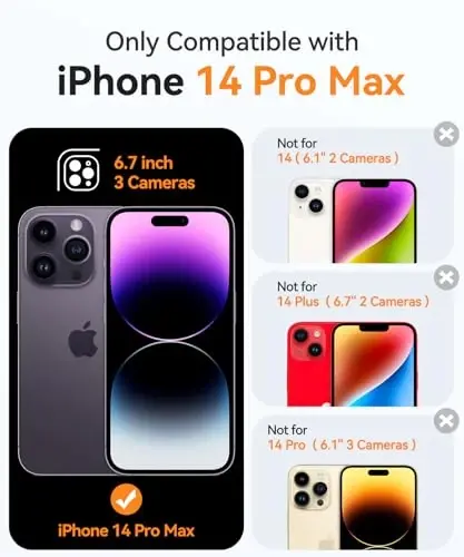 CANSHN Magnetic Compatible with iPhone 14 Pro Max Case, Upgraded [Full Camera Protection] [Compatible with Magsafe] Non-Yellowing Shockproof Protective Bumper Phone Case 6.7 inch - Clear - 2