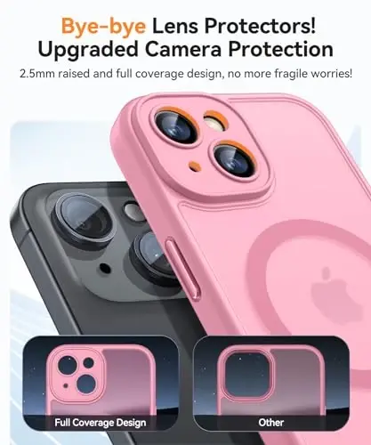 CANSHN Magnetic for iPhone 15 Case, Upgraded [Full Camera Protection] [Compatible with Magsafe] [Translucent Matte] Shockproof Protective Phone Case for iPhone 15 6.1