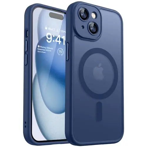 CANSHN Magnetic for iPhone 15 Plus Case, Upgraded [Full Camera Protection] [Compatible with Magsafe] [Translucent Matte] Shockproof Protective Phone Case for iPhone 15 Plus 6.7