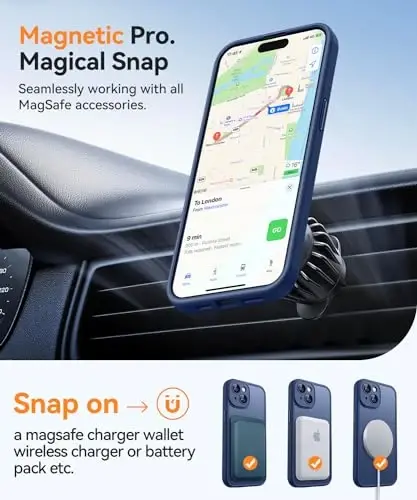 CANSHN Magnetic for iPhone 15 Plus Case, Upgraded [Full Camera Protection] [Compatible with Magsafe] [Translucent Matte] Shockproof Protective Phone Case for iPhone 15 Plus 6.7