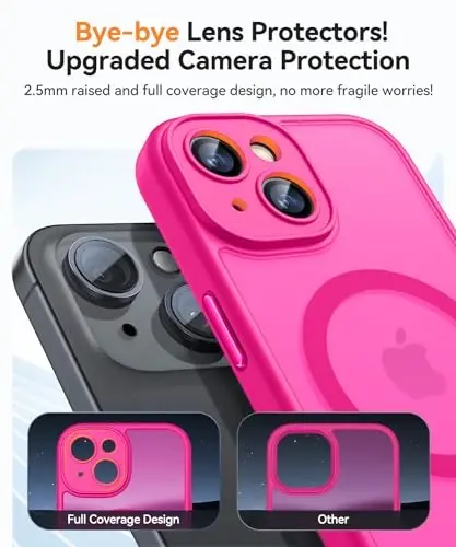 CANSHN Magnetic for iPhone 15 Plus Case, Upgraded [Full Camera Protection] [Compatible with Magsafe] [Translucent Matte] Shockproof Protective Phone Case for iPhone 15 Plus 6.7