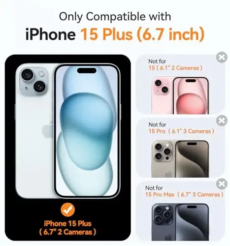 CANSHN Magnetic for iPhone 15 Plus Case Clear, Upgraded [Full Camera Protection] [Compatible with Magsafe] Non-Yellowing Protective Shockproof Bumper Phone Case 6.7 inch - Clear - 2