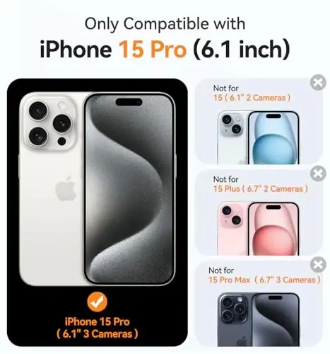 CANSHN Magnetic for iPhone 15 Pro Case Clear, Upgraded [Full Camera Protection] [Compatible with Magsafe] Non-Yellowing Protective Shockproof Bumper Phone Case 6.1 inch - Clear - 2