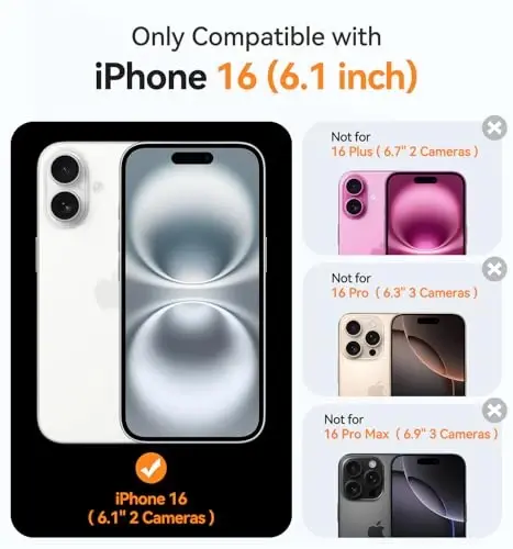 CANSHN Magnetic for iPhone 16 Case Clear, Upgraded [Full Camera Protection] [Compatible with Magsafe] Non-Yellowing Protective Shockproof Bumper - Clear - 2
