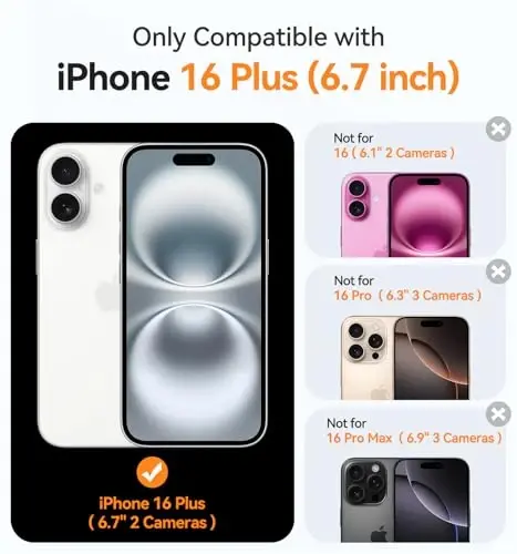 CANSHN Magnetic for iPhone 16 Plus Case Clear, Upgraded [Full Camera Protection] [Compatible with Magsafe] Non-Yellowing Protective Shockproof Bumper - Clear - CANSHN (1)