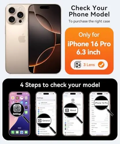 CANSHN Magnetic Compatible with iPhone 16 Pro Case, Upgraded [Full Camera Protection] [Compatible with Magsafe] [Translucent Matte] Shockproof Protective Phone Case Cover 6.3 Inch - Pink - 2