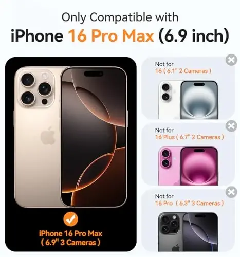 CANSHN Magnetic Compatible with iPhone 16 Pro Max Case Clear, Upgraded [Full Camera Protection] [Compatible with Magsafe] Non-Yellowing Protective Shockproof Bumper Phone Cover 6.9 inch - Clear - CANSHN (1)