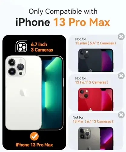 CANSHN Magnetic Compatible with iPhone 13 Pro Max Case, Upgraded [Full Camera Protection] [Compatible with Magsafe] Non-Yellowing Shockproof Protective Bumper Phone Case 6.7 inch - Clear - 2