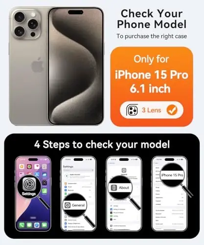 CANSHN Magnetic Compatible with iPhone 15 Pro Case, Upgraded [Full Camera Protection] [Compatible with Magsafe] [Translucent Matte] Shockproof Protective Phone Case Cover 6.1 Inch - Red - CANSHN (1)