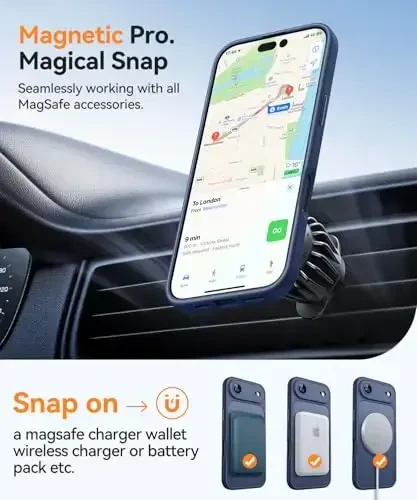 CANSHN Magnetic Compatible with iPhone Air Case(6.5 Inch), Upgraded [Full Camera Protection] [Compatible with Magsafe] [Translucent Matte] Shockproof Phone Cover for iPhone 17 Air Case,Deep Blue - 5