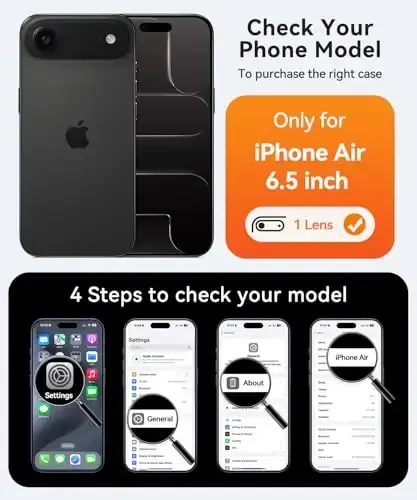 CANSHN Magnetic Compatible with iPhone Air Case(6.5 Inch), Upgraded [Full Camera Protection] [Compatible with Magsafe] [Translucent Matte] Shockproof Phone Cover for iPhone 17 Air Case,Orange 