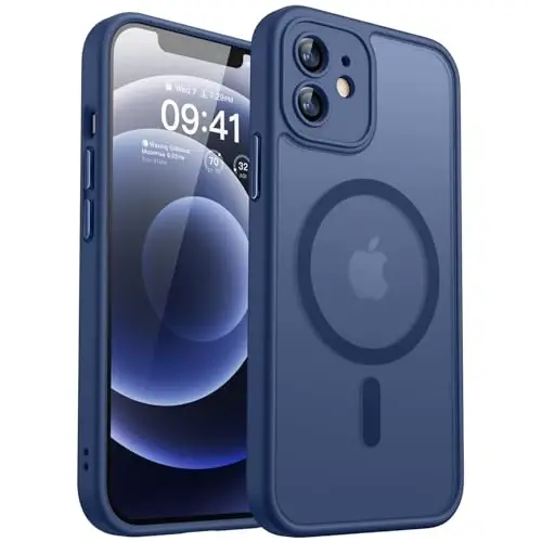 CANSHN Magnetic for iPhone 12 Mini Case, Upgraded [Full Camera Protection] [Compatible with Magsafe] [Translucent Matte] Shockproof Protective Phone Case for iPhone 12 Mini 5.4