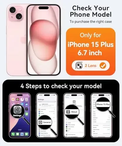 CANSHN Magnetic for iPhone 15 Plus Case, Upgraded [Full Camera Protection] [Compatible with Magsafe] [Translucent Matte] Shockproof Protective Phone Case for iPhone 15 Plus 6.7