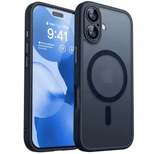 CANSHN Magnetic for iPhone 17 Case, Upgraded [Full Camera Protection] [Compatible with Magsafe] [Translucent Matte] Shockproof Protective Phone Case for iPhone 17 - Black 