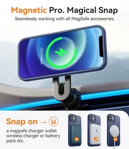 CANSHN Magnetic iPhone 12/iPhone 12 Pro gʻilofi [Magsafe bilan mos] [Yarim shaffof mat] Yupqa zarbaga chidamli himoya bamperli telefon gʻilofi 6.1 dyuym - Toʻq koʻk - CANSHN (1)