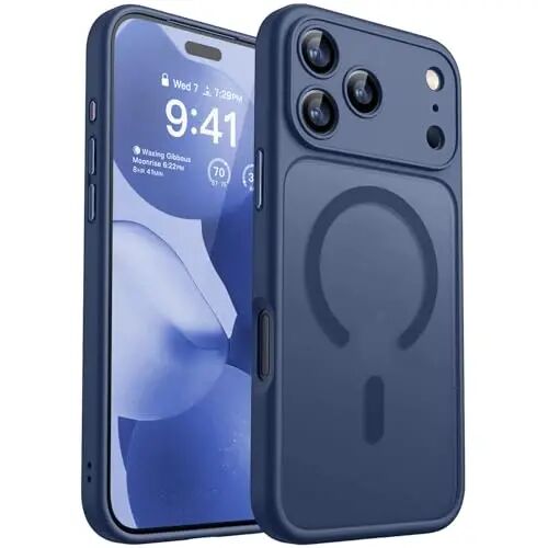 CANSHN Magnetic Shockproof for iPhone 18 Pro Max Case, Deep Blue | Full Camera Protection, Compatible with MagSafe, Translucent Matte, Military-Grade Protection, Scratch Resistant, Slim Fit - CANSHN