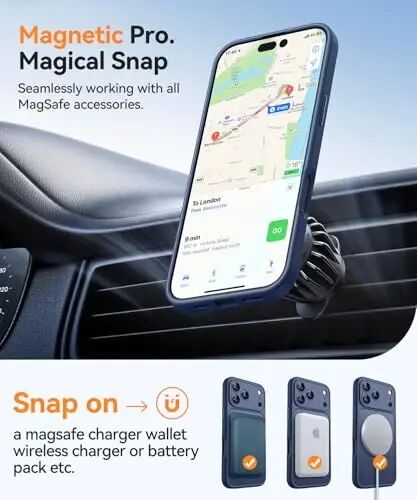 CANSHN Magnetic Shockproof for iPhone 18 Pro Max Case, Deep Blue | Full Camera Protection, Compatible with MagSafe, Translucent Matte, Military-Grade Protection, Scratch Resistant, Slim Fit - 4