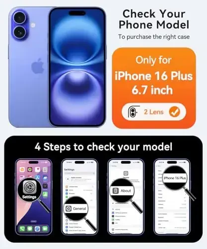 CANSHN Magnetic for iPhone 16 Plus Case, Upgraded [Full Camera Protection] [Compatible with Magsafe] [Translucent Matte] Shockproof Protective Phone Case for iPhone 16 Plus - Red - 2