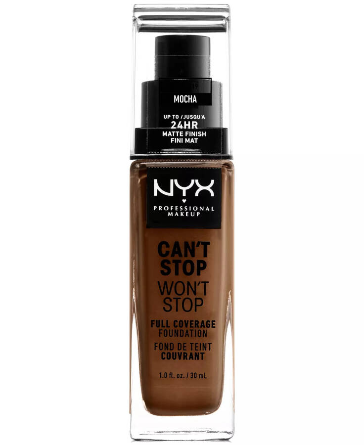 Can't Stop Won't Stop Full Coverage Foundation, 1-oz. 19 Mocha (deep mocha/olive undertone) - 1