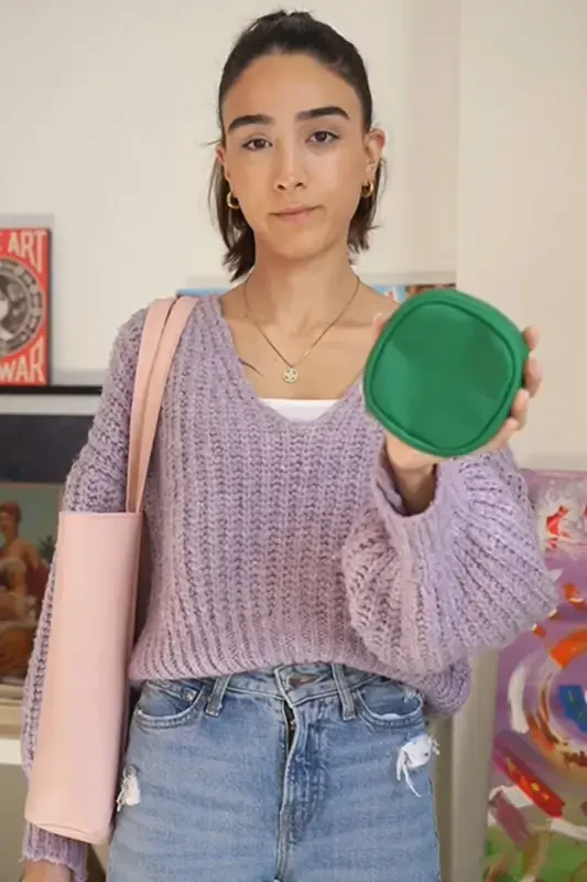 Çanta İçi Organizer Mini Makyaj Çantası -Benetton Yeşili Mini Kozmetik Çantası-Yeşil - 1