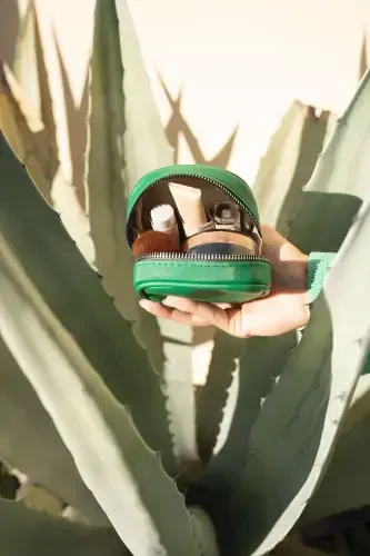 Çanta İçi Organizer Mini Makyaj Çantası -Benetton Yeşili Mini Kozmetik Çantası-Yeşil - 8