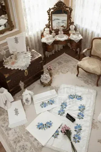 Canvas 3 Piece Prayer Rug Set - Blue-3 Piece - 1