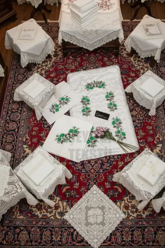 Canvas 3 Piece Prayer Rug Set - Green-3 Pieces - 1