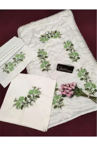 Canvas 3 Piece Prayer Rug Set - Green-3 Pieces - 2