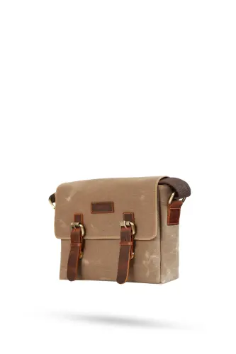 Canvas - Leather Dark Mink Messenger Bag - Design01 - 4