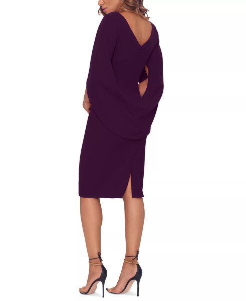 Caped Sheath Dress Mulberry - 4