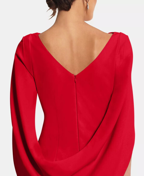 Caped Sheath Dress Red - 8