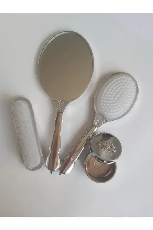 Cappuccino Color Bridal Dowry Mirror Comb Set-Cappuccino Coffee - 3